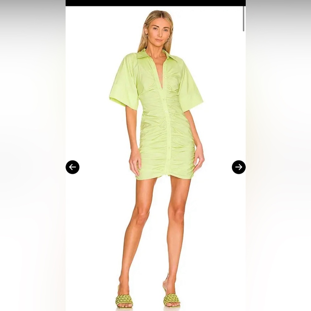 L'Academie Melissa Mini Dress in Lime Green Small